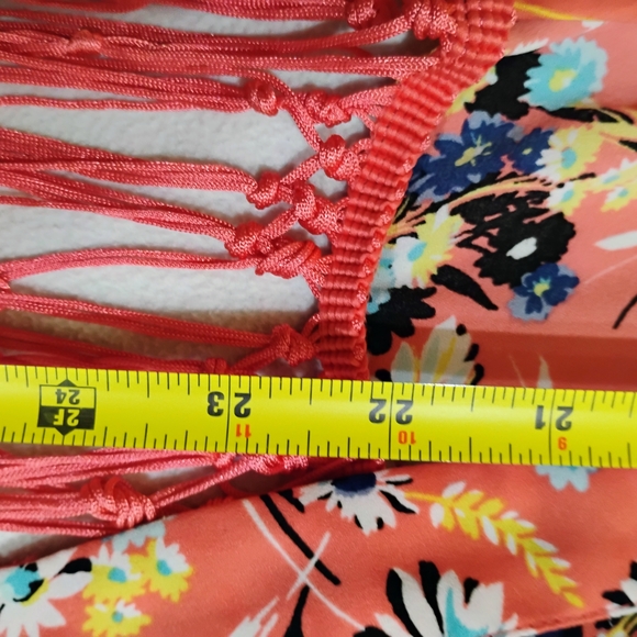 Nanette Lepore Floral Kimono Cardigan - Coral and Multicolor - Picture 9 of 10